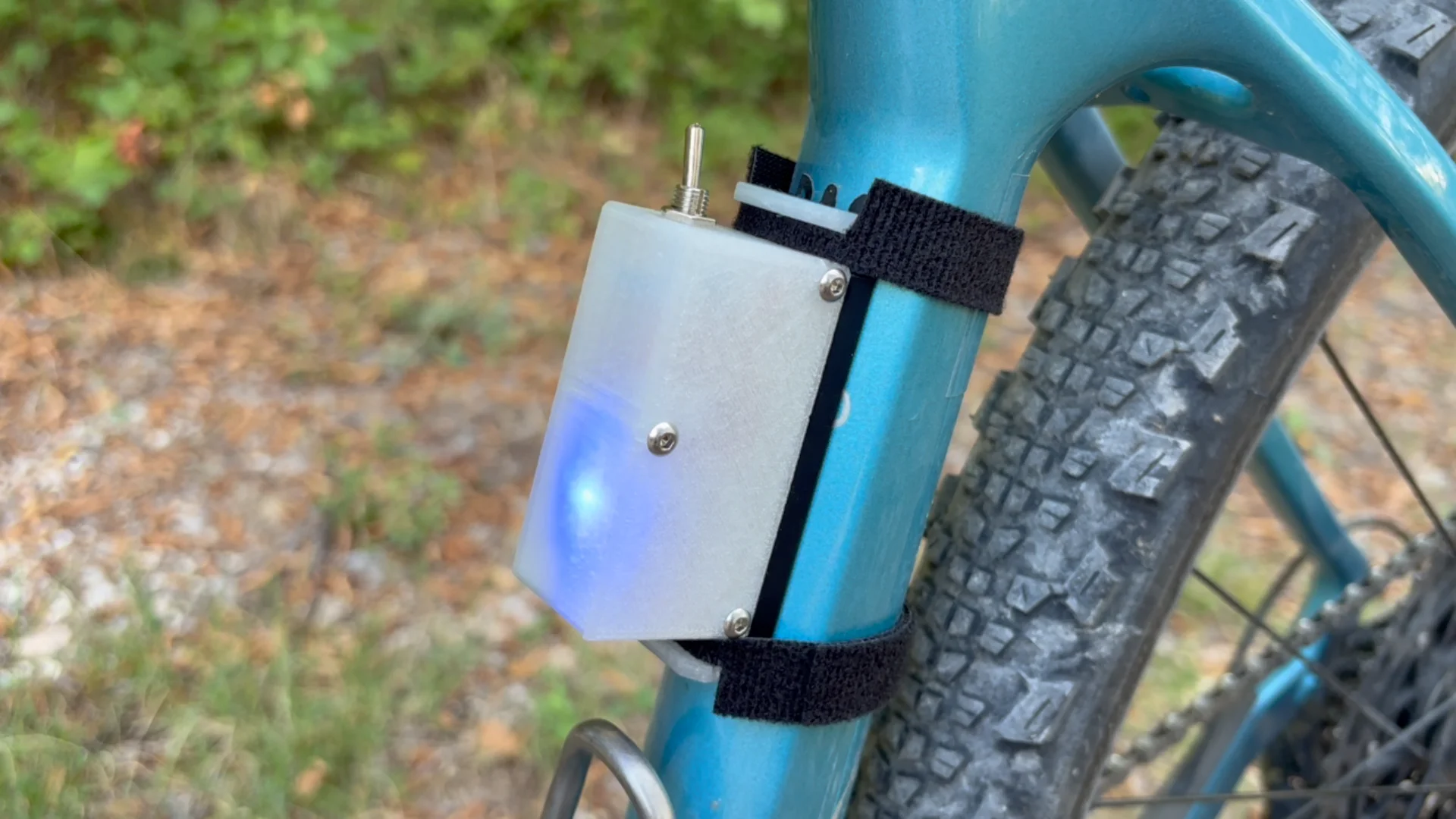 Peripheral IMU Node mounted on seat tube